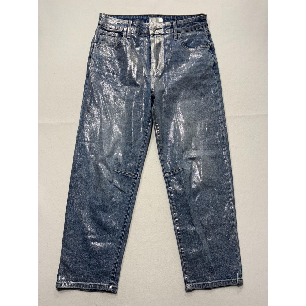 KUT‎ From The Kloth Ashley Slouchy Barrel Jeans Womens 8 Silver High Rise Crop